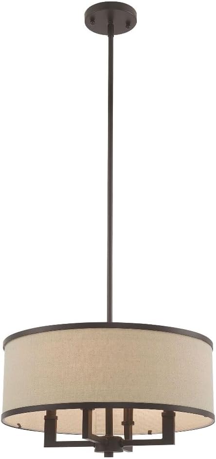 Livex Lighting 62615-91 Park Ridge 4 Light Chandelier, Brushed Nickel, 18"L x 18"W x 48"H