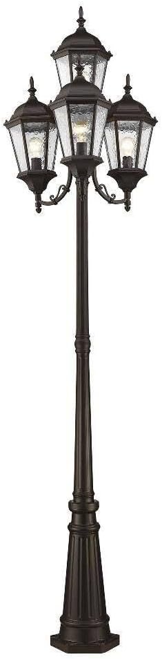 Livex Lighting 7557-07 Hamilton 4 Light Outdoor 4 Head Post, Bronze,25" x 24.5" x 28"
