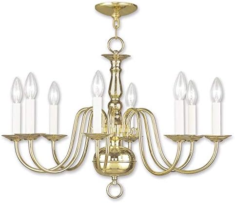 Livex Lighting 5008-02 Williamsburgh Chandelier with No Shades, Polished Brass,19.00x12.00x12.00
