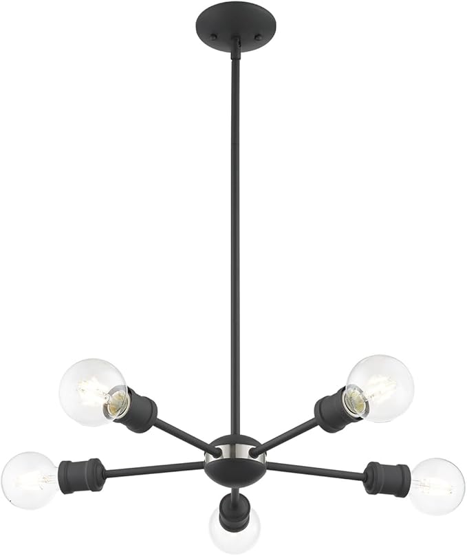 Livex Lighting 46135-76 5 Light Scandinavian Gray Chandelier
