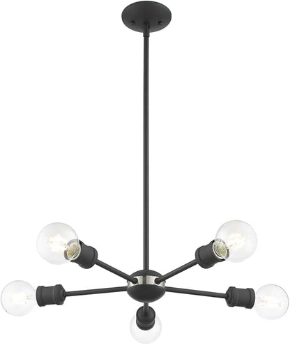 Livex Lighting 46135-76 5 Light Scandinavian Gray Chandelier