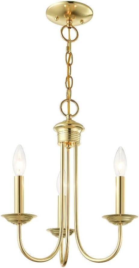 Livex Lighting 42683-04 Steel 3 Light Chandelier for Home Decor, 1 Black Ceiling Light Fixture, Perfect for Living Room or Bedroom Decor