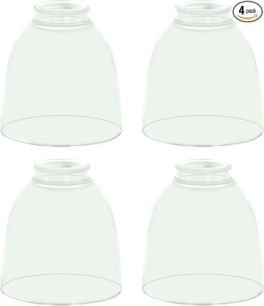 4-Pack Ceiling Fans Covers Replacements, Glass Shade Lampshades Bell Shaped Clear Glass, 1.65In Fitter 5In Height 4.7In Diameter, Glass Shade Replacement for Chandelier Wall Sconces Lights