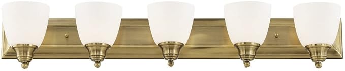 Livex Lighting 10505-05 Chrome Bath Vanity with Satin Opal Glass