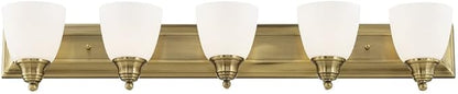 Livex Lighting 10505-05 Chrome Bath Vanity with Satin Opal Glass