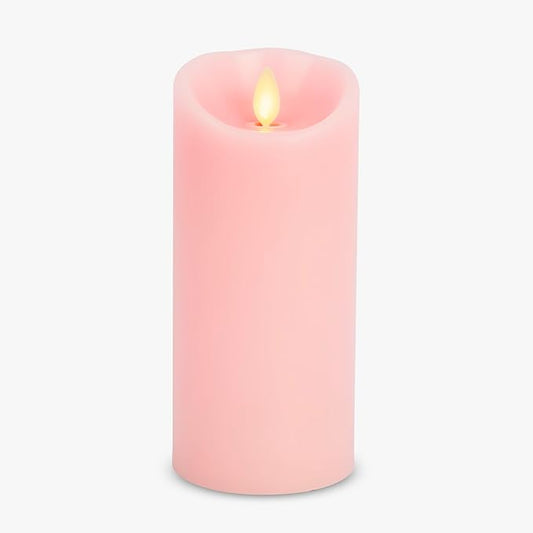 Luminara Flameless LED Battery Operated Flickering Pillar Moving Flame Candles (Saga Rose, 3" x 6.5")