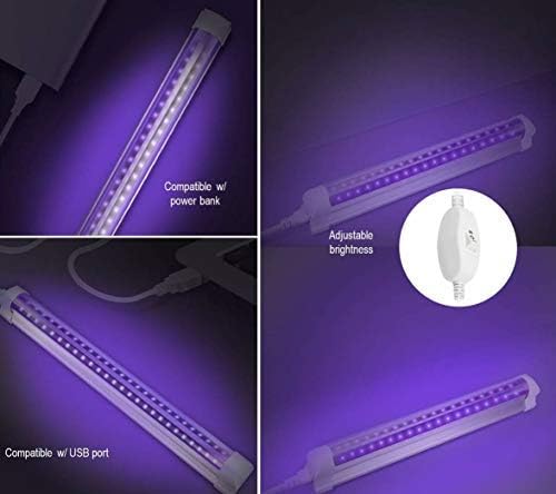 UV LED Black Light, 10W LED Tube for BlackLights Bulbs Replacement, Poster, UV Art, Bedroom, BlackLights for Halloween and Parties