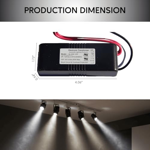 Ironsmith Lighting Products 80 Watt Dimmable Halogen Lamp Transformer - 120V Input, 12V Output, Halogen, Xenon, Krypton Type Light Bulbs Support - Short Circuit Protected with Auto Restart