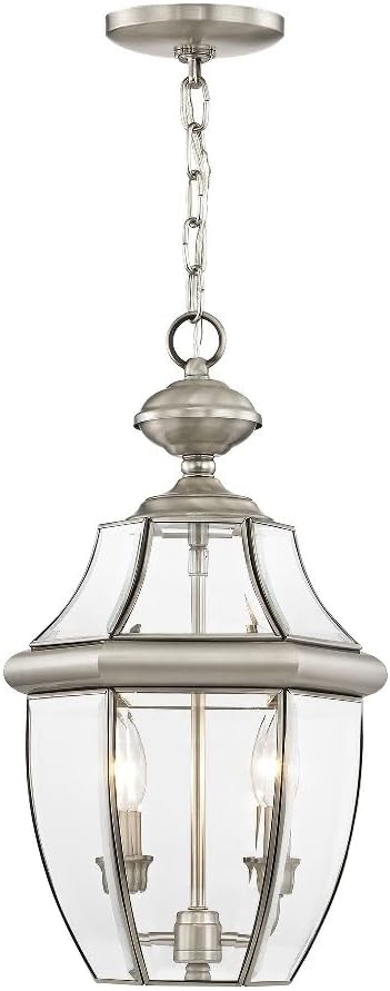 Livex Lighting 2255-02 Monterey 2-Light Outdoor Hanging Lantern, Polished Brass