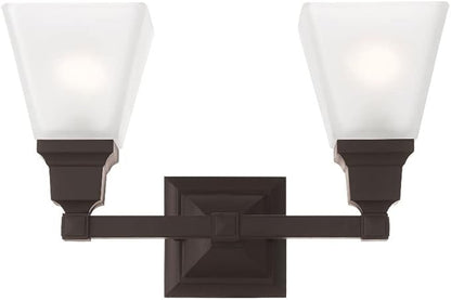 Livex Lighting 1032-35 Mission 2-Light Bath Light, Polished Nickel, 15 x 7.75 x 9.5