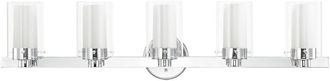 Livex Lighting 15455-91 Manhattan 5-Light Bath Light, Brushed Nickel, 35.5 x 6 x 8.75