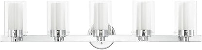 Livex Lighting 15455-91 Manhattan 5-Light Bath Light, Brushed Nickel, 35.5 x 6 x 8.75