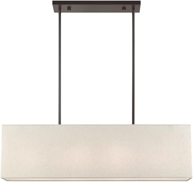 Livex 41155-91 Transitional Four Light Linear Chandelier from Summit Collection in Pwt, Nckl, B/S, Slvr. Finish, 36.00 inches, Brushed Nickel
