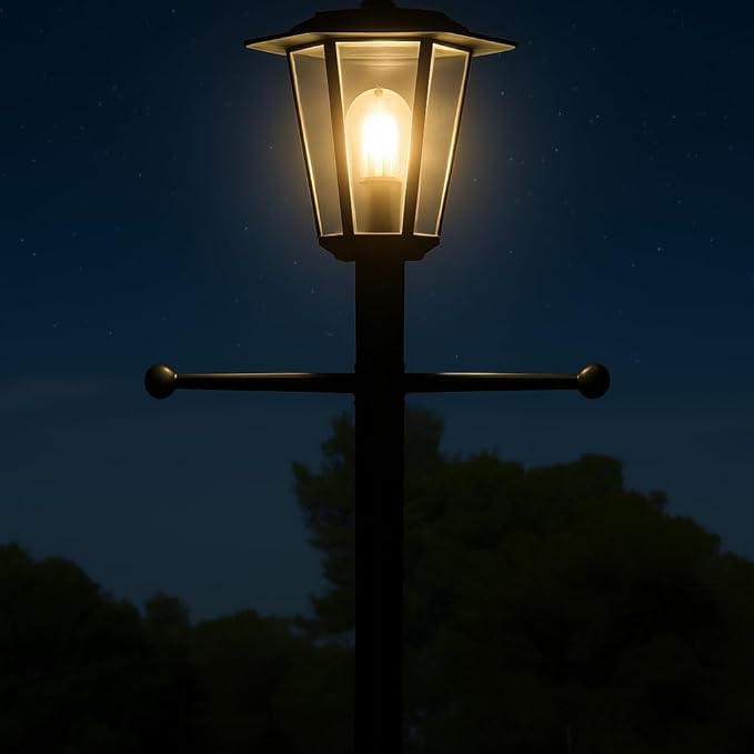 Cross Arm Replacement for Outdoor Lamp Posts, Weather Resistant Light Rod with Hanging Sign Bracket, Decorative Post Accessory (Single Pack)