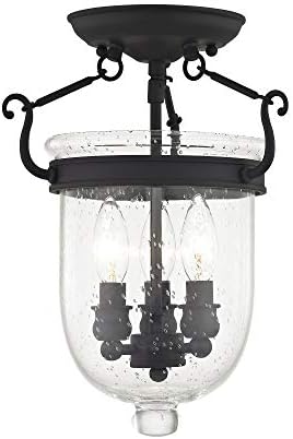 Livex Lighting 5081-04 Jefferson 3-Light Ceiling Mount, Black