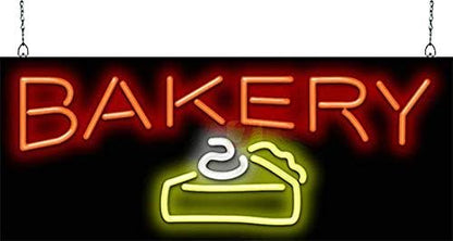 Bakery w/Cake Graphic Neon Sign