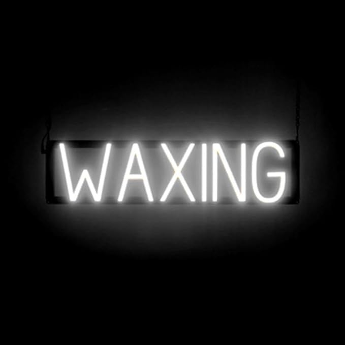SpellBrite WAXING Sign | Beauty-Related Sign with Neon Look, White LED Light Source | 24.7" x 6.3"