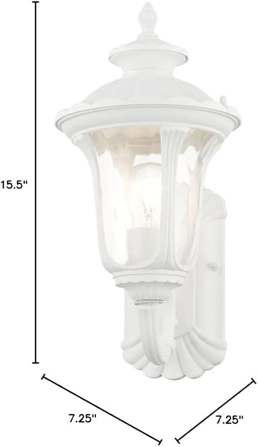 Livex Lighting 7850-14 Oxford 1-Light Outdoor Wall Lantern, 15.5" x 7.25" x 15.5", Black
