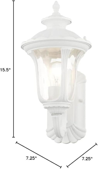 Livex Lighting 7850-14 Oxford 1-Light Outdoor Wall Lantern, 15.5" x 7.25" x 15.5", Black