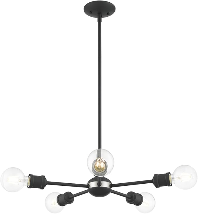 Livex Lighting 46135-76 5 Light Scandinavian Gray Chandelier