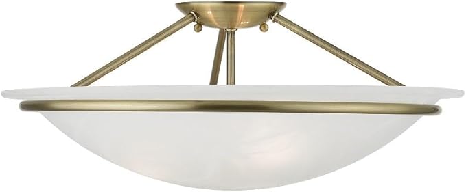 Livex Lighting 4825-04 Newburgh 3-Light Ceiling Mount, Black