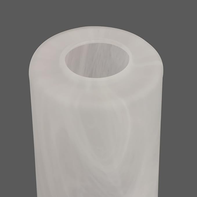 3 Pack Alabaster White Cylinder Glass Lamp Shade Replacement with 1-5/8-inch Fitter Opening for Ceiling Fan Light Kit Wall Sconce Pendant Light Fixture G0121