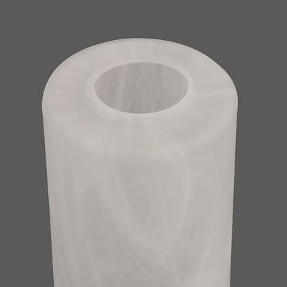 3 Pack Alabaster White Cylinder Glass Lamp Shade Replacement with 1-5/8-inch Fitter Opening for Ceiling Fan Light Kit Wall Sconce Pendant Light Fixture G0121