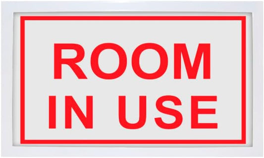 Room in Use Led Notification Sign - for Privacy Areas, Offices, Conference Rooms, Studios, and More - Wall Mount Sign - Metal Case With Plastic Front - Bright Led Light Up - 120 VAC Hardwired - 1 Pack