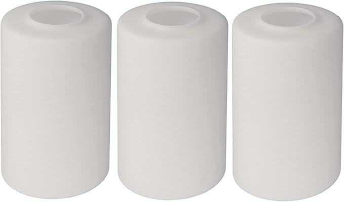 3 Pack Opal White Frosted Glass Shade, Cylinder Light Fixture Replacement Globe or Cover with 1-5/8-Inch Fitter for Chandelier Wall Sconce Pendant Light, G0059