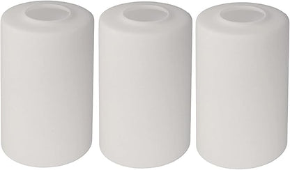3 Pack Opal White Frosted Glass Shade, Cylinder Light Fixture Replacement Globe or Cover with 1-5/8-Inch Fitter for Chandelier Wall Sconce Pendant Light, G0059