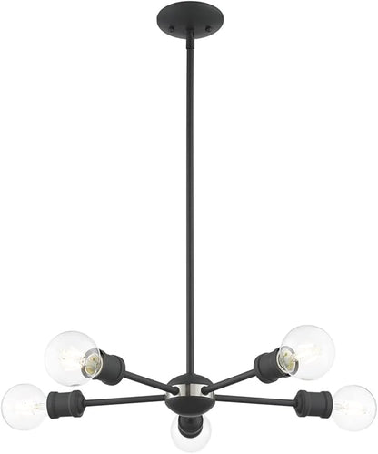 Livex Lighting 46135-76 5 Light Scandinavian Gray Chandelier