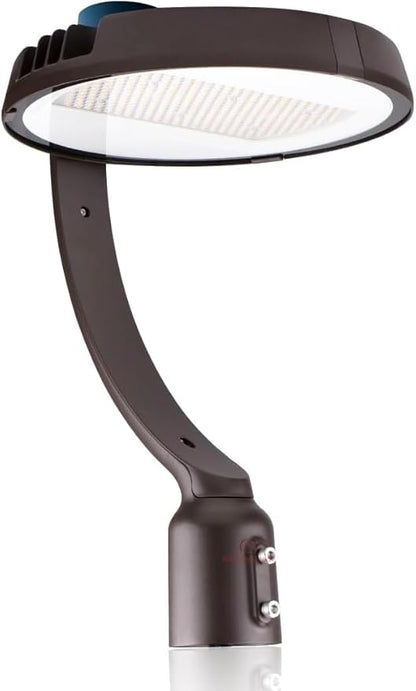 RuggedGrade 150W LED Post Top Light - Perconi Series - 21,000 Lumens - Color Selectable 4000K/5000K - Slip Fit Mount - Photocell - Full Tunable - Bronze Housing - DLC 5.1 Premium