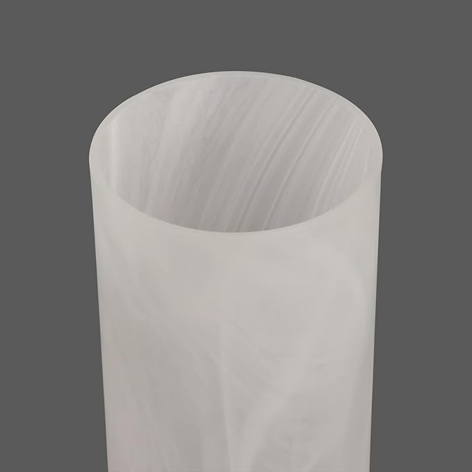 3 Pack Alabaster White Cylinder Glass Lamp Shade Replacement with 1-5/8-inch Fitter Opening for Ceiling Fan Light Kit Wall Sconce Pendant Light Fixture G0121