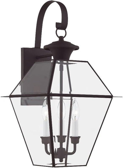 Livex Lighting 2381-07 Westover 3-Light Outdoor Wall Lantern, Bronze