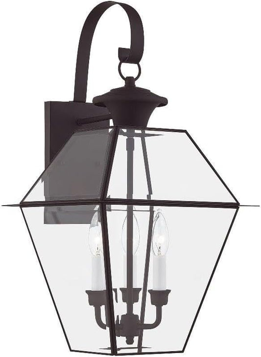 Livex Lighting 2381-07 Westover 3-Light Outdoor Wall Lantern, Bronze
