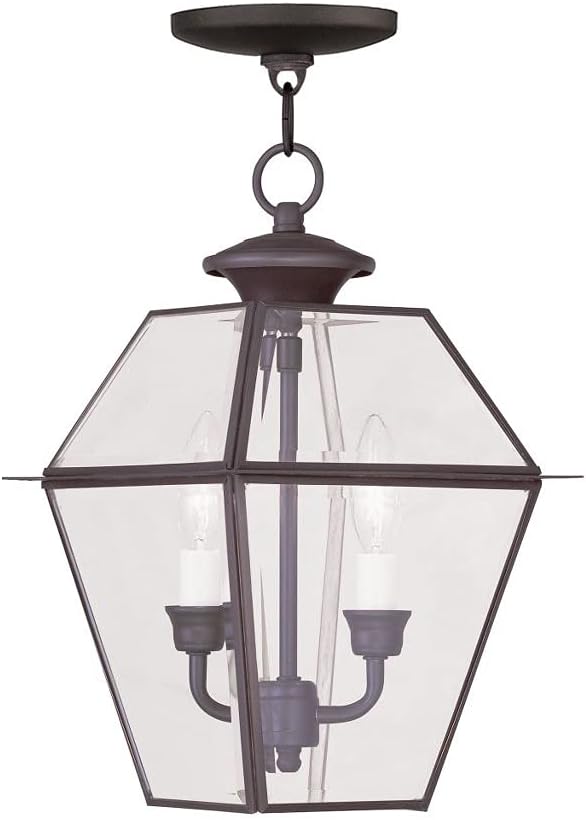 Livex Lighting 2285-07 Westover 2-Light Outdoor Hanging Lantern, Bronze, 15.00x9.00x9.00