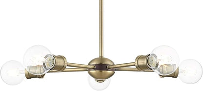 Livex Lighting 46135-01 5 Light Antique Brass Chandelier