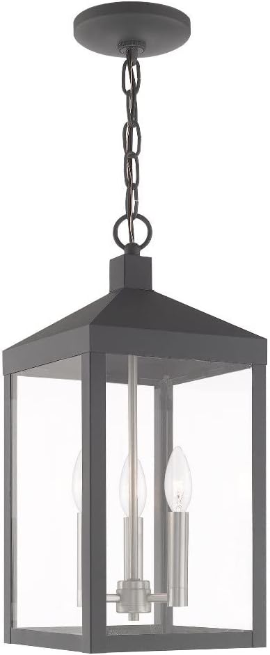 Livex Lighting 20593-01 3 Light Antique Brass Outdoor Pendant Lantern