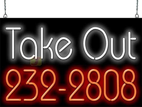 Take Out with your Phone Number Neon Sign