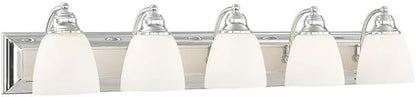 Livex Lighting 10505-05 Chrome Bath Vanity with Satin Opal Glass