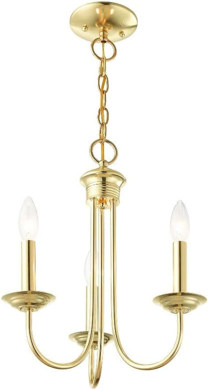 Livex Lighting 42683-04 Steel 3 Light Chandelier for Home Decor, 1 Black Ceiling Light Fixture, Perfect for Living Room or Bedroom Decor