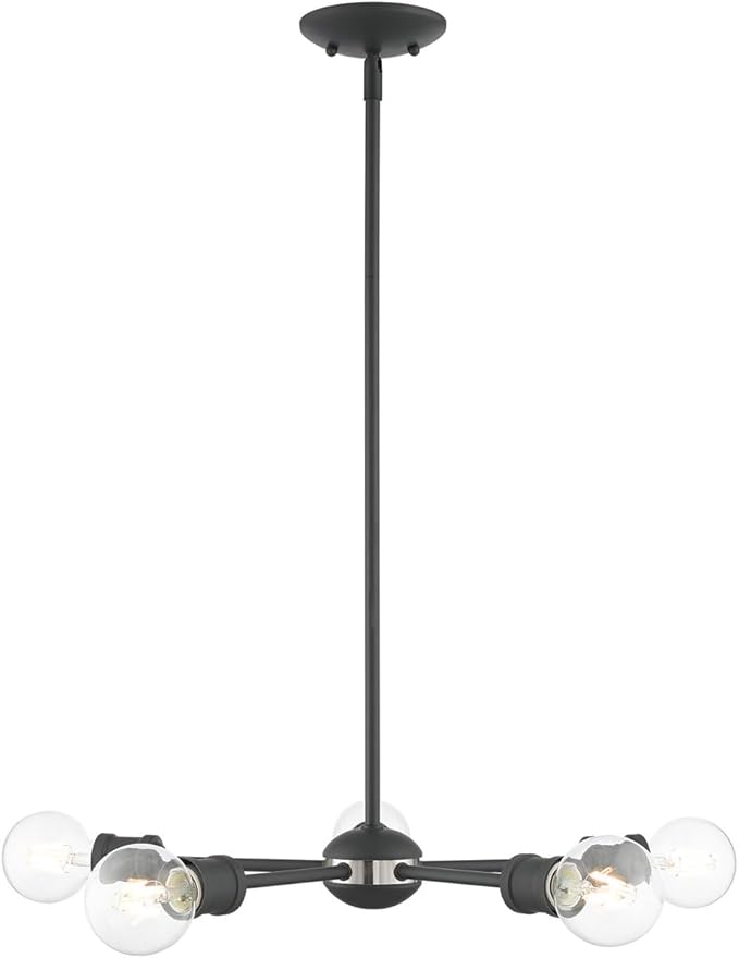 Livex Lighting 46135-76 5 Light Scandinavian Gray Chandelier