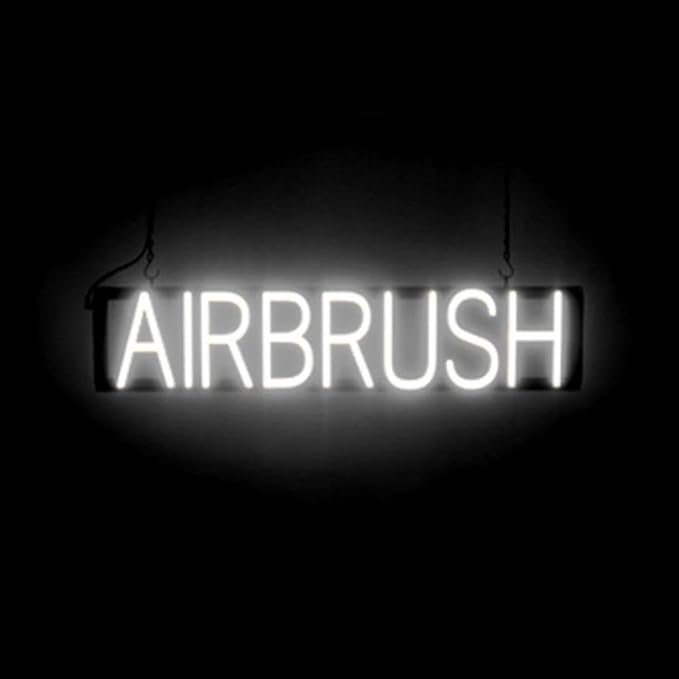 SpellBrite AIRBRUSH Sign | Beauty-Related Sign with Neon Look, White LED Light Source | 29.3" x 6.3"