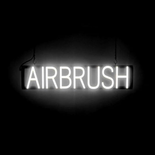 SpellBrite AIRBRUSH Sign | Beauty-Related Sign with Neon Look, White LED Light Source | 29.3" x 6.3"