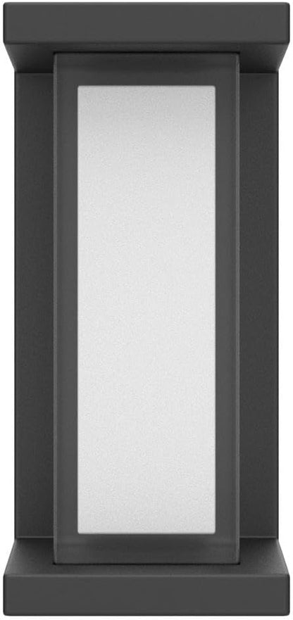 Juyace 18w Outdoor Porch Lights Exterior Lighting Fixtures Wall Mount Rectangular Modern Patio Sconces 1800Lm 3000k Aluminum Black IP65 for Garage House Front Door Entryway (2 Pack)