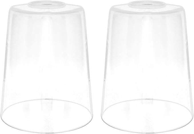 2 Pack Clear Glass Shade, Modern Light Fixture Replacement Globe or Cover with 1-5/8-Inch Fitter for Chandelier Wall Sconce Pendant Light, G0026