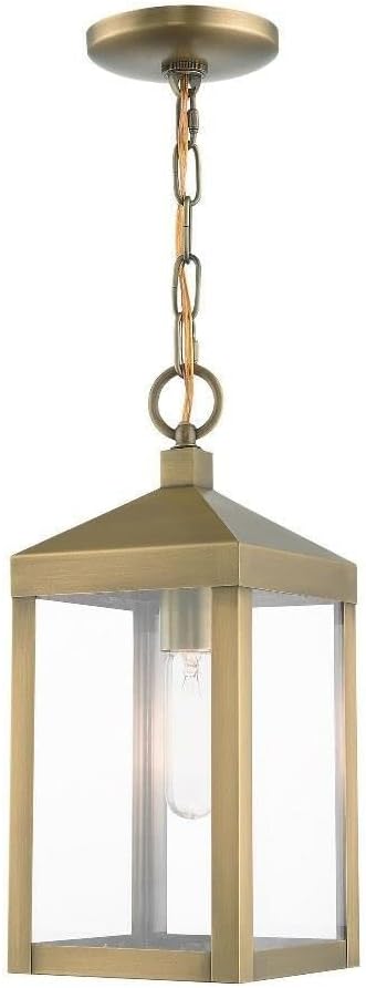 Livex Lighting 1 Light Antique Brass Outdoor Pendant Lantern