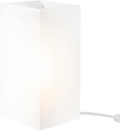 9 Inch Square Table Lamp with White Frosted Glass Shade Stylish Ball Light Lamp for Bedroom Living Room and Bookshelf Modern Design Perfect for Home Decor, Without Bulb