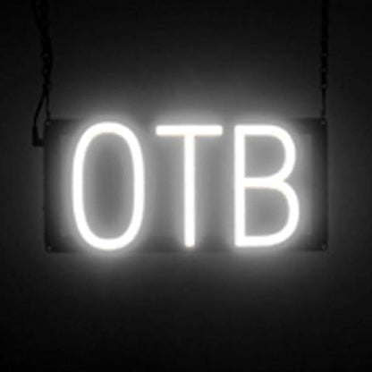 SpellBrite OTB Sign | Gaming-Related Sign with Neon Look, White LED Light Source | 13.2" x 6.3"
