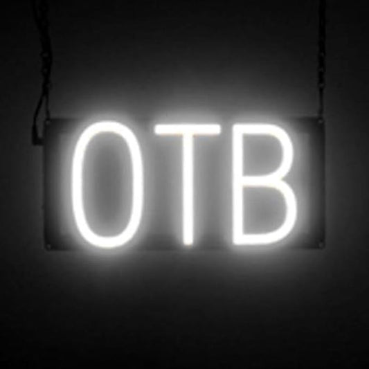 SpellBrite OTB Sign | Gaming-Related Sign with Neon Look, White LED Light Source | 13.2" x 6.3"